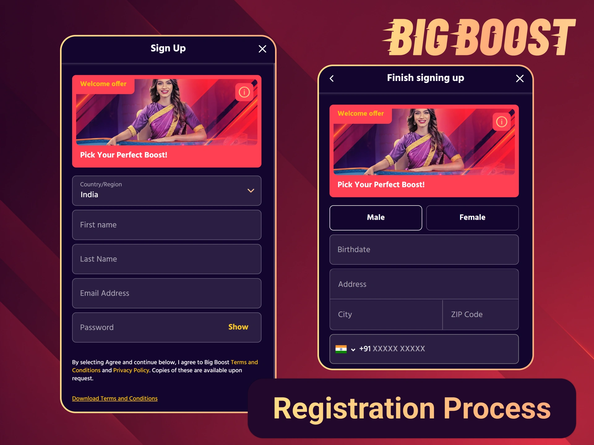 Follow those steps to join Big Boost casino.