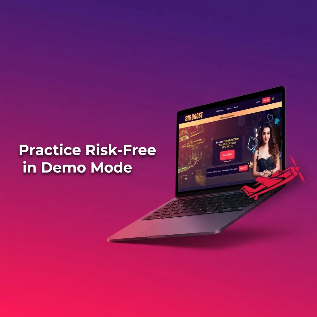 Aviator game demo mode interface showing virtual credits and practice gameplay without financial risk