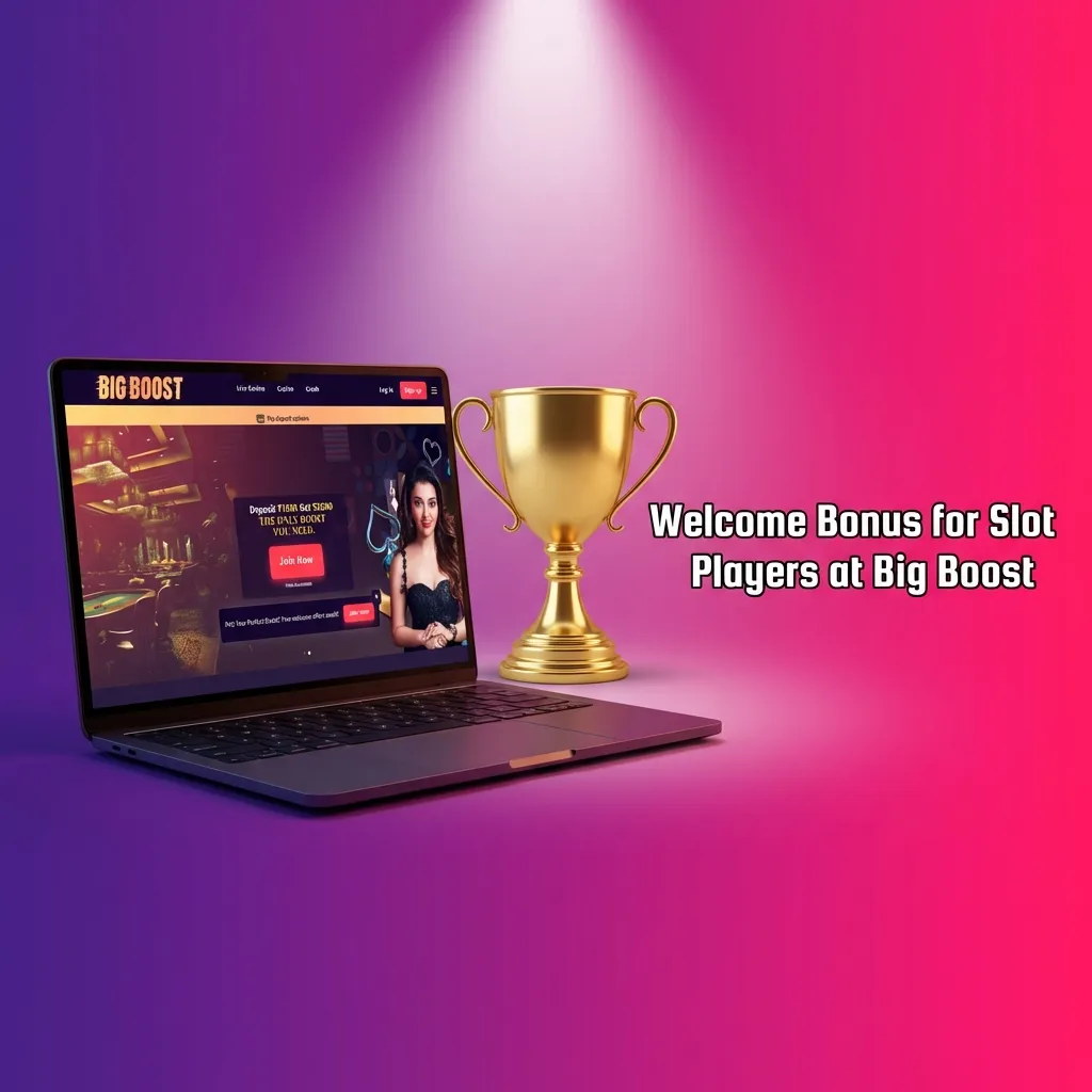 Big Boost casino welcome bonus offering 100% match up to ₹1 Lakh across three deposits for new slot players
