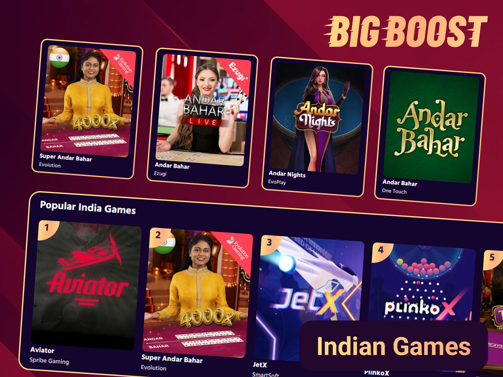 Play Indian card games on the Big Boost site.