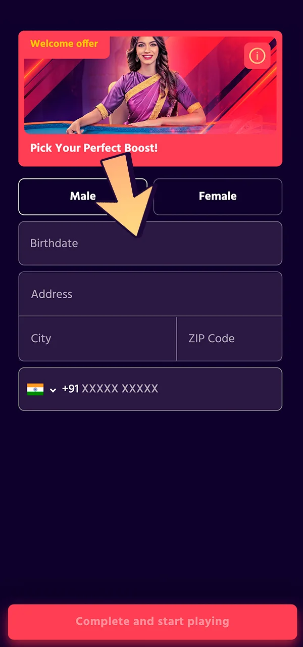 Enter your personal details on the Big Boost site now.